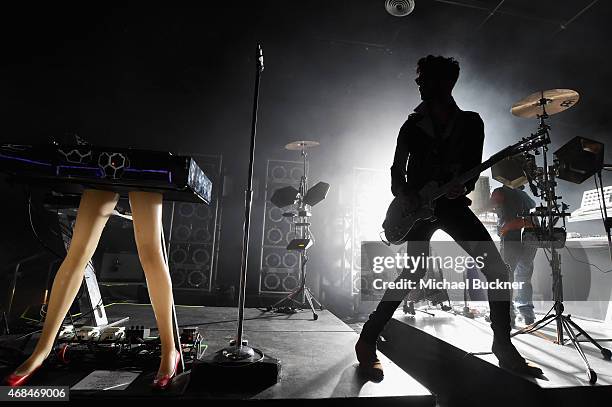 Musician David Macklovitch of Chromeo performs during the Samsung Galaxy S 6 edge launch on April 2, 2015 in Los Angeles, California.