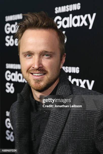 Actor Aaron Paul attends the Samsung Galaxy S 6 edge launch on April 2, 2015 in Los Angeles, California.