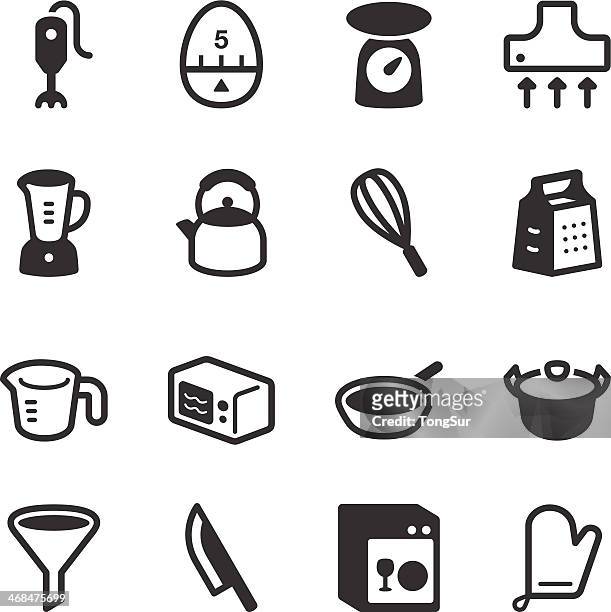 küche geschirr symbole, set 1 - rasp stock-grafiken, -clipart, -cartoons und -symbole