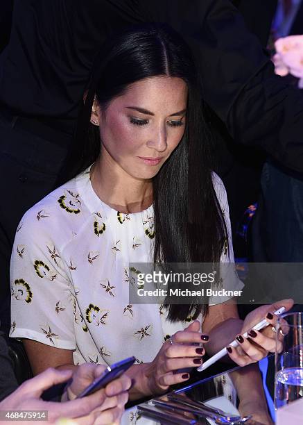 Actress Olivia Munn attends the Samsung Galaxy S 6 edge launch on April 2, 2015 in Los Angeles, California.