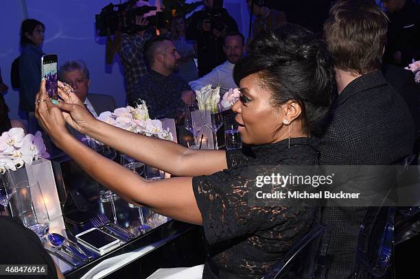 Actress Taraji P. Henson attends the Samsung Galaxy S 6 edge launch on April 2, 2015 in Los Angeles, California.