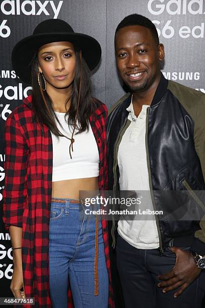 Lamorne Morris and guest attend the Samsung Galaxy S 6 edge launch on April 2, 2015 in Los Angeles, California.