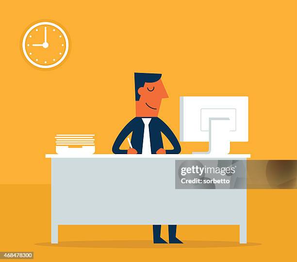 longhours - plasma screen office stock illustrations