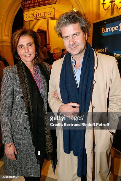 Autor of the piece Fabrice Roger-Lacan and his wife attend 'La Porte a Cote' : Theater Play premiere. Held at Theatre Edouard VII on February 10,...