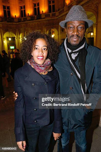 Composer Marco Prince and his daughter Lola attend 'La Porte a Cote' : Theater Play premiere. Held at Theatre Edouard VII on February 10, 2014 in...