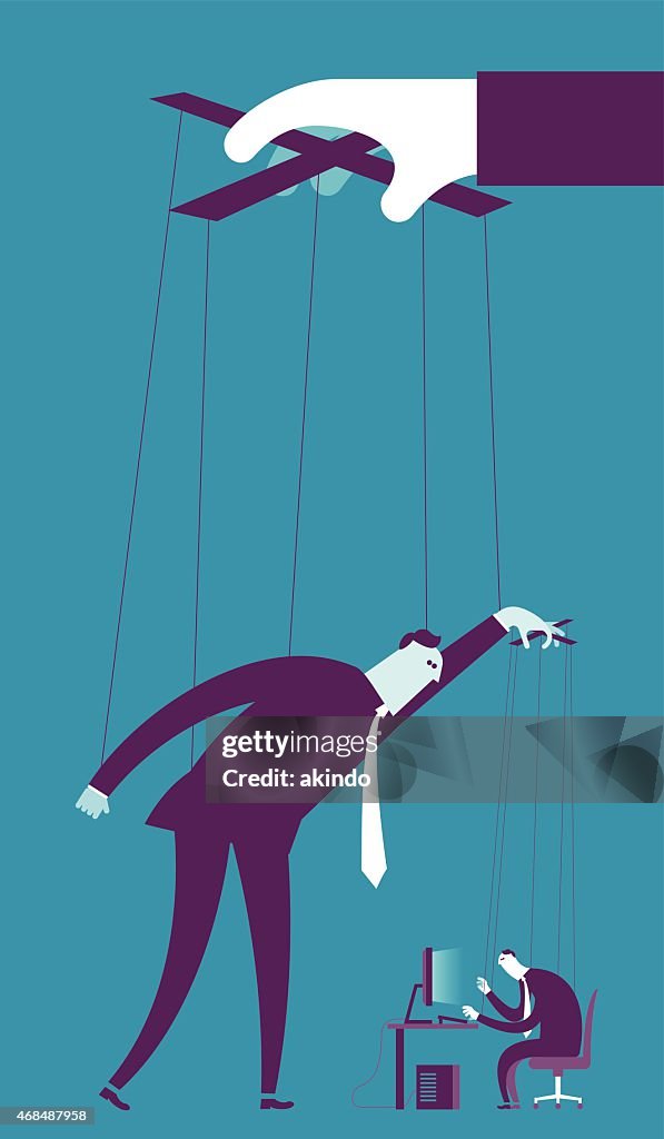 Controlling Business Puppet Concept High-Res Vector Graphic - Getty Images
