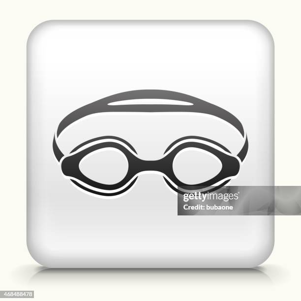 royalty free vector icon button with swimming goggles - swimming goggles white background stock illustrations