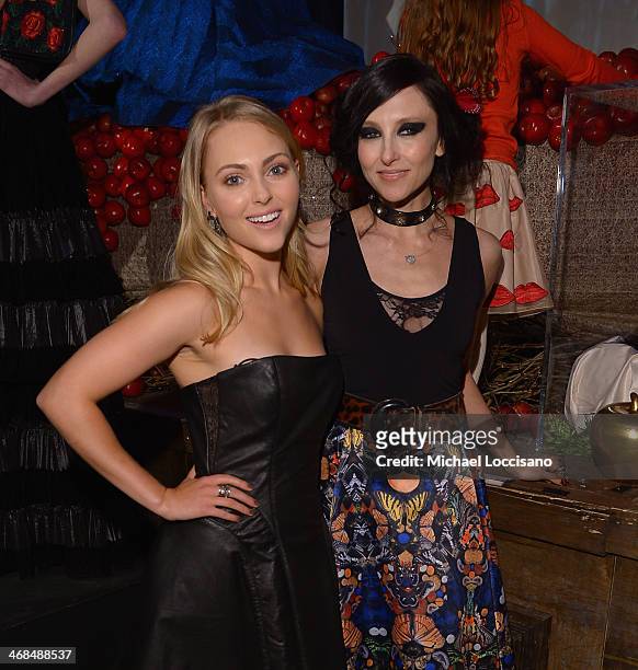 Actress AnnaSophia Robb and Designer Stacey Bendet attend the alice + olivia by Stacey Bendet Fall 2014 presentation during Mercedes-Benz Fashion...