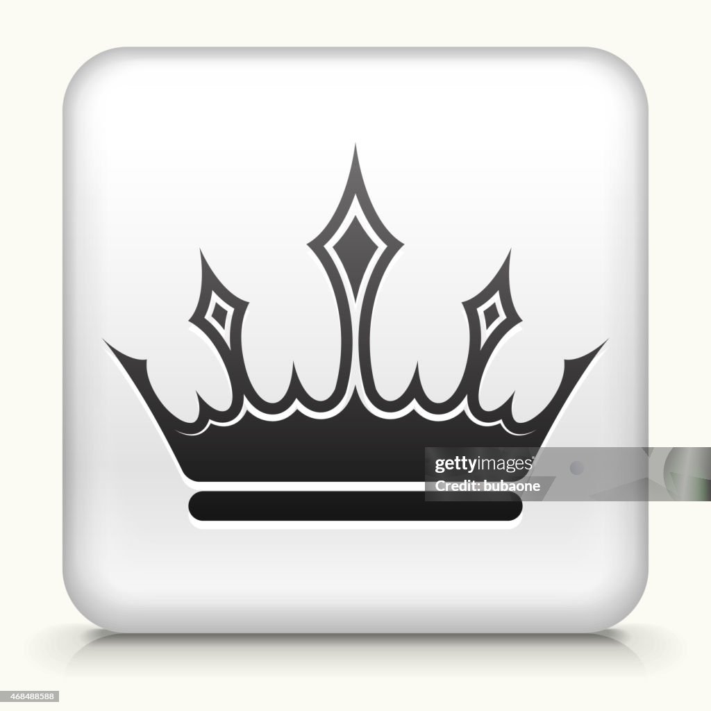 Royalty free vector icon button with Crown Icon