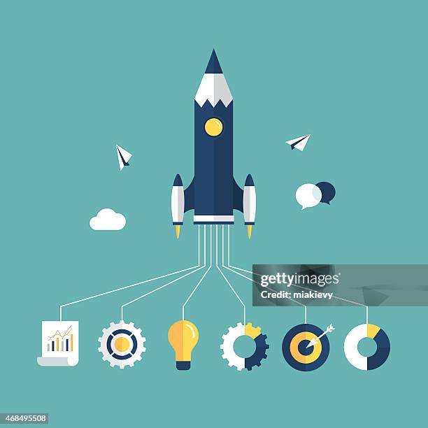 ilustraciones, imágenes clip art, dibujos animados e iconos de stock de rocket lápiz - bottom