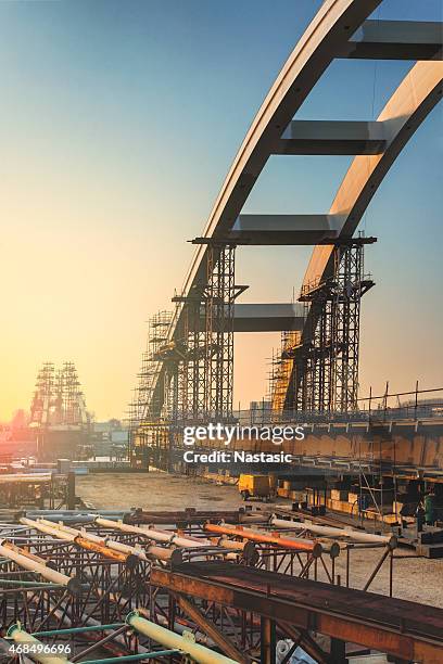 bridge building - construction frame stock pictures, royalty-free photos & images