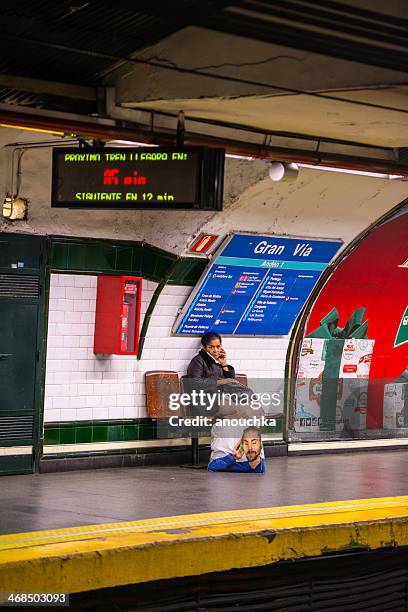 subway station in madrid. gran via - metro madrid stock pictures, royalty-free photos & images