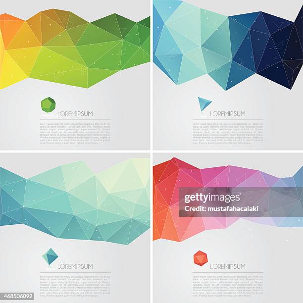 polygon abstract backgrounds with text - three dimensional pyramid stock illustrations