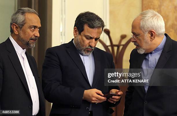 Iranian Foreign Minister Javad Zarif , deputy Foreign Minister and chief nuclear negotiator Abbas Araghchi and deputy Foreign Minister for European...