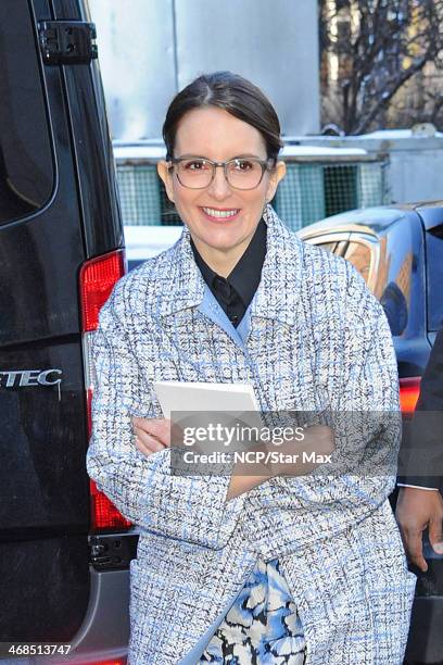 Tina Fey is seen on February 10, 2014 in New York City.