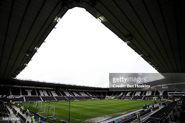 General view ahead of the Sky Bet Championship match between Derby County and Watford at iPro Stadium on April 3, 2015 in Derby, England.
