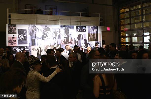 View of the atmosphere during the dinner to celebrate the Brothers, Sisters, Sons And Daughters Spring 2014 campaign launch on February 10, 2014 in...