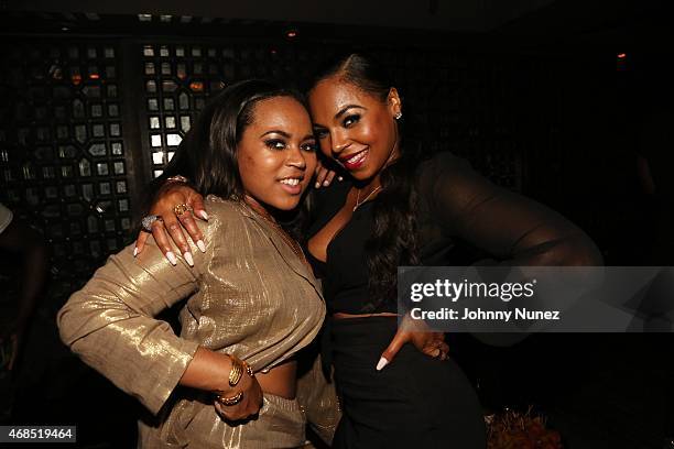 Ashanti hosts her sister Kenashia 'Shia' Douglas' birthday party at Taj on April 2 in New York City.