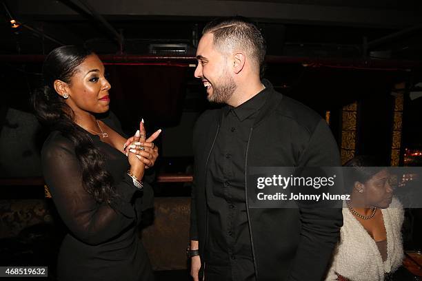 Ashanti and Nicholas Semkiw attend Kenashia 'Shia' Douglas' birthday party at Taj on April 2 in New York City.