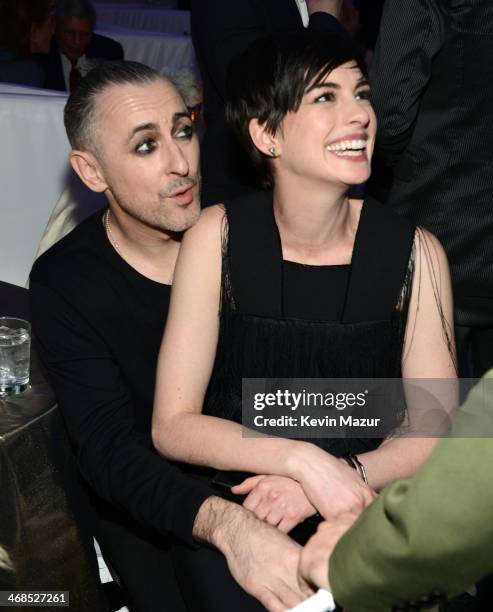 Alan Cumming and Anne Hathaway attend The Great American Songbook event honoring Bryan Lourd at Alice Tully Hall on February 10, 2014 in New York...