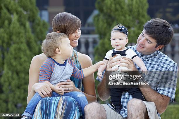 Masters Preview: Portrait of Bubba Watson with his family: wife Angie, son Caleb, and daughter Dakota during photo shoot at Isleworth G&CC....