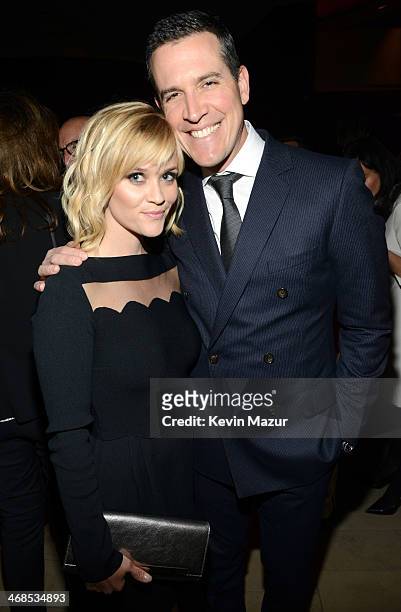Reese Witherspoon and Jim Toth attend The Great American Songbook event honoring Bryan Lourd at Alice Tully Hall on February 10, 2014 in New York...