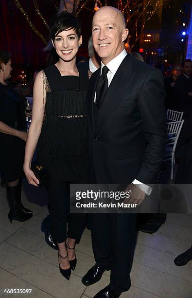 Anne Hathaway and Bryan Lourd attend The Great American Songbook event honoring Bryan Lourd at Alice Tully Hall on February 10, 2014 in New York City.