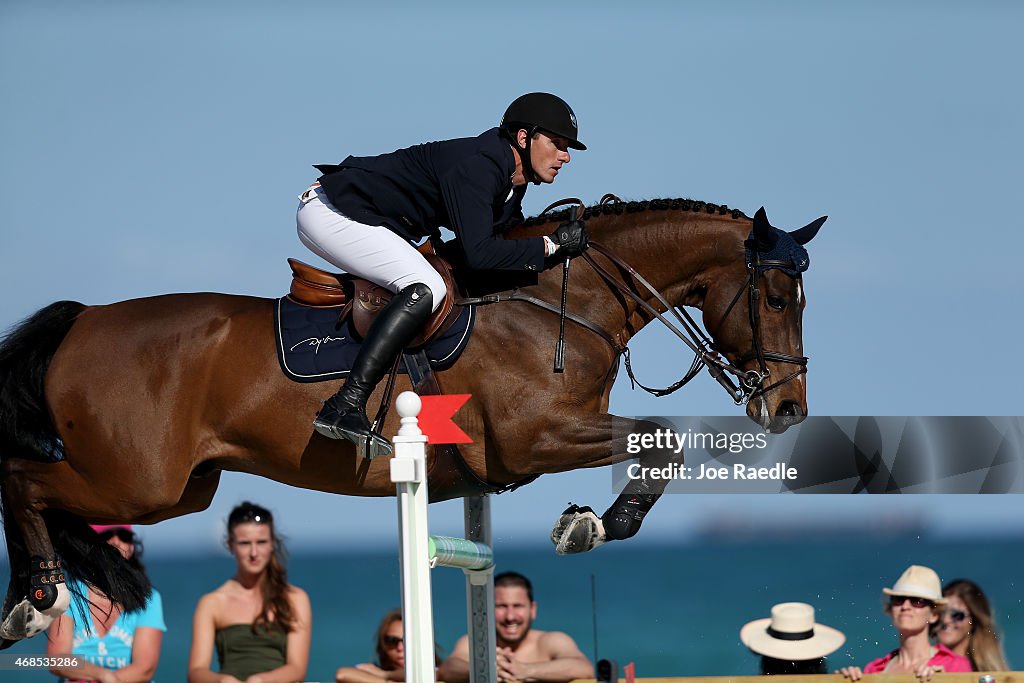 Horse Jumping Competition Takes Place On Miami Beach