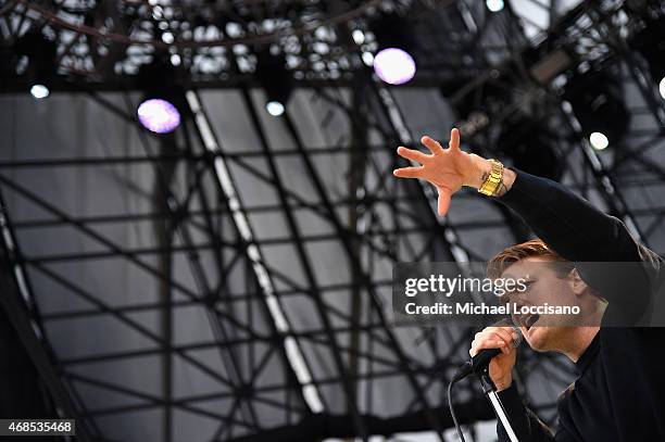 Nathan Willett of the band Cold War Kids performs onstage during the AT&T Block Party at the NCAA March Madness Music Festival  Day 1 at White River...