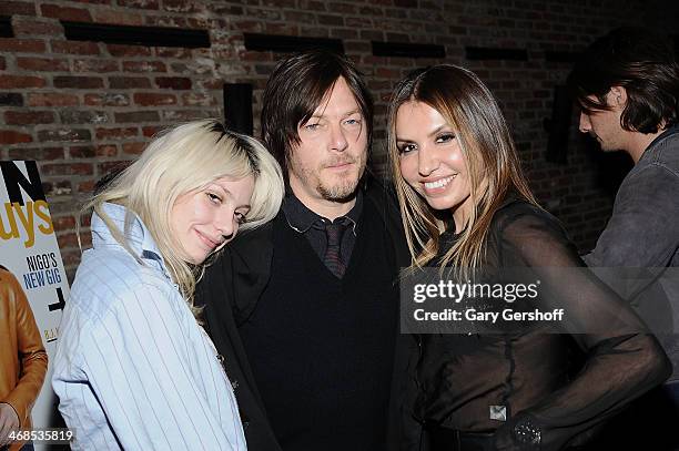 Cory Kennedy, Norman Reedus and NYLON publisher Jaclynn Jarrett attend NYLON Guys February/March Issue Event, Hosted By Norman Reedus at Manon on...