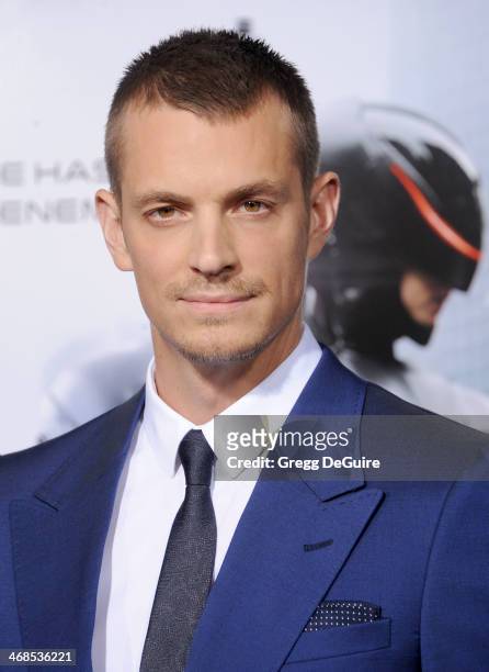 Actor Joel Kinnaman arrives at the Los Angeles premiere of "Robocop" at TCL Chinese Theatre on February 10, 2014 in Hollywood, California.