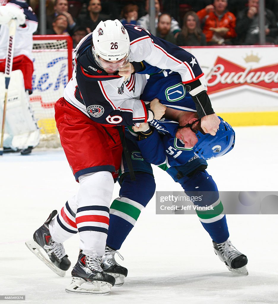 Columbus Blue Jackets v Vancouver Canucks