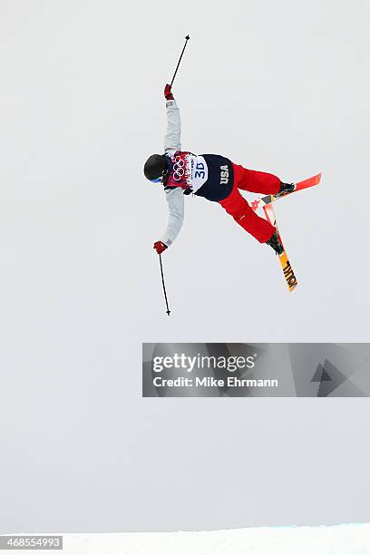 Julia Krass of the United States competes in the Freestyle Skiing Women's Ski Slopestyle Qualification on day four of the Sochi 2014 Winter Olympics...