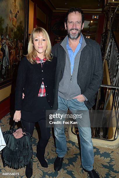 Julia Livage and Christian Vadim attend the 'Journee Du Livre Et Du Vin' 2014 : Jury Press Conference At the Procope Restaurant on February 10, 2014...