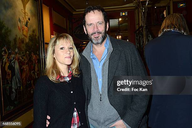 Julia Livage and Christian Vadim attend the 'Journee Du Livre Et Du Vin' 2014 : Jury Press Conference At the Procope Restaurant on February 10, 2014...