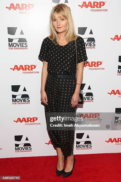 Actress Sophie Kennedy Clark attends the 13th Annual AARP's Movies For Grownups Awards Gala at Regent Beverly Wilshire Hotel on February 10, 2014 in...