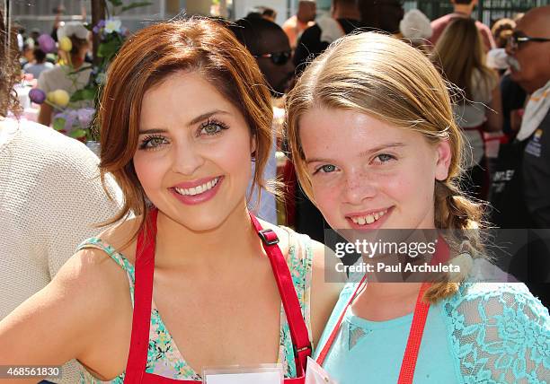 Actors Jen Lilley and Delaney Raye attend The Los Angeles Mission Easter Event at The Los Angeles Mission on April 3, 2015 in Los Angeles, California.