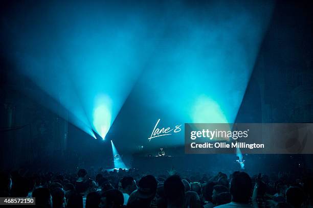 Lane 8 performs on stage at Brixton Academy on April 3, 2015 in London, United Kingdom.