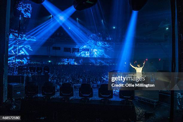 Andrew Bayer performs on stage at Brixton Academy on April 3, 2015 in London, United Kingdom.