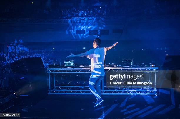 Andrew Bayer performs on stage at Brixton Academy on April 3, 2015 in London, United Kingdom.