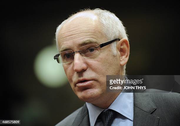French Junior Minister for European Affairs Thierry Repentin stands upon arrival to attend a General Affairs Council meeting at the EU Headquarters...