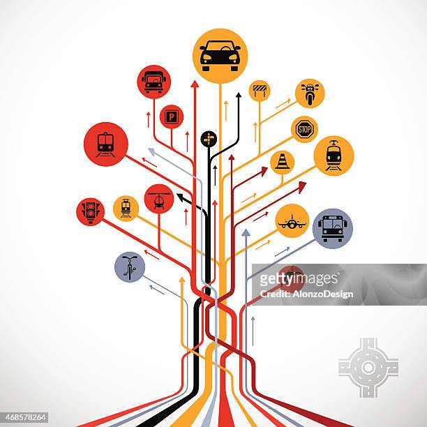 abstract traffic tree - 交通安全 幅插畫檔、美工圖案、卡通及圖標