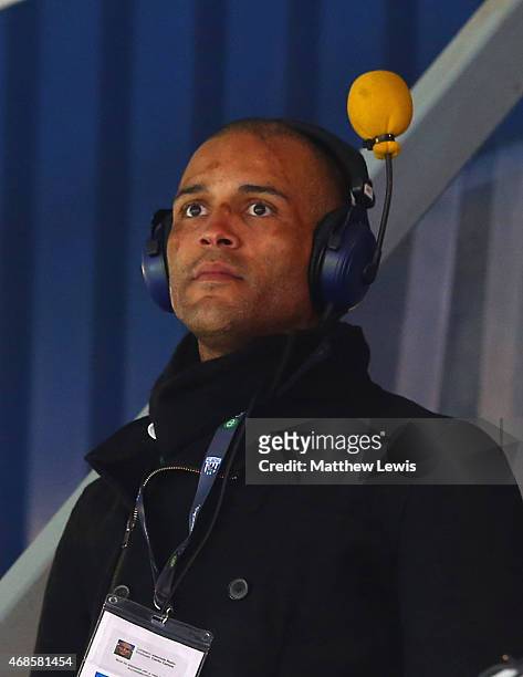 Former footballer Clarke Carlisle looks on during the Barclays Premier league match West Bromwich Albion and Queens Park Rangers at The Hawthorns on...