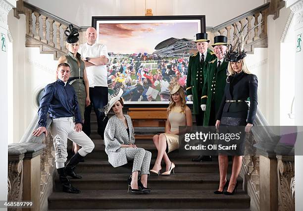 Royal Ascot Greencoats, models, Michelin Starred chef Tom Kerridge , jockey Johnny Murtagh , fashion designer Amanda Wakeley and milliner Jane Taylor...