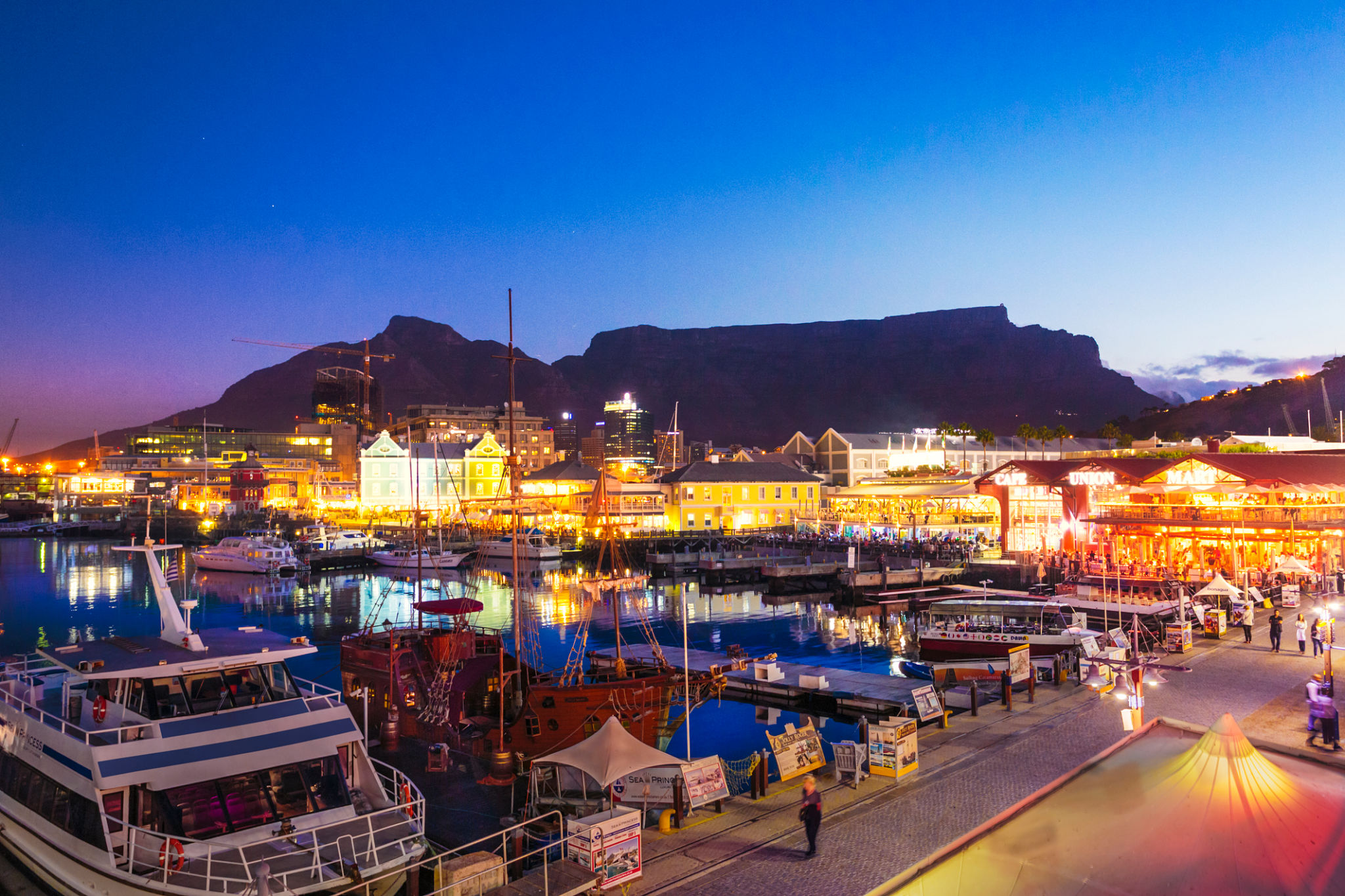 V&A Waterfront and Table Mountain in Cape Town, South Africa. V&A Waterfront and Table Mountain in Cape Town, South Africa.