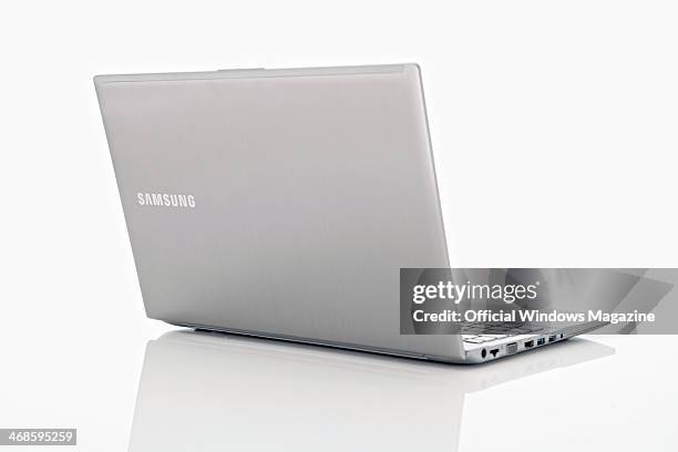 Overhead view of a Samsung Series 7 Chronos laptop PC photographed on a white background, taken on May 14, 2013.