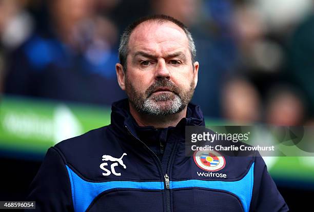 Reading manager Steve Clarke during the Sky Bet Championship match between Reading and Cardiff City at The Madejski Stadium on April 04, 2015 in...