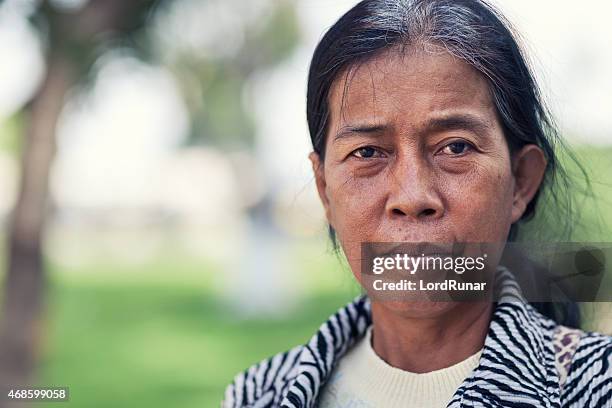 portrait of a cambodian woman - cambodian ethnicity stock pictures, royalty-free photos & images