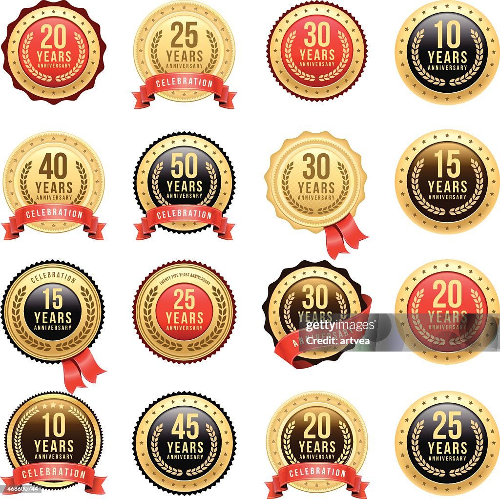 Anniversary Gold Badge Set