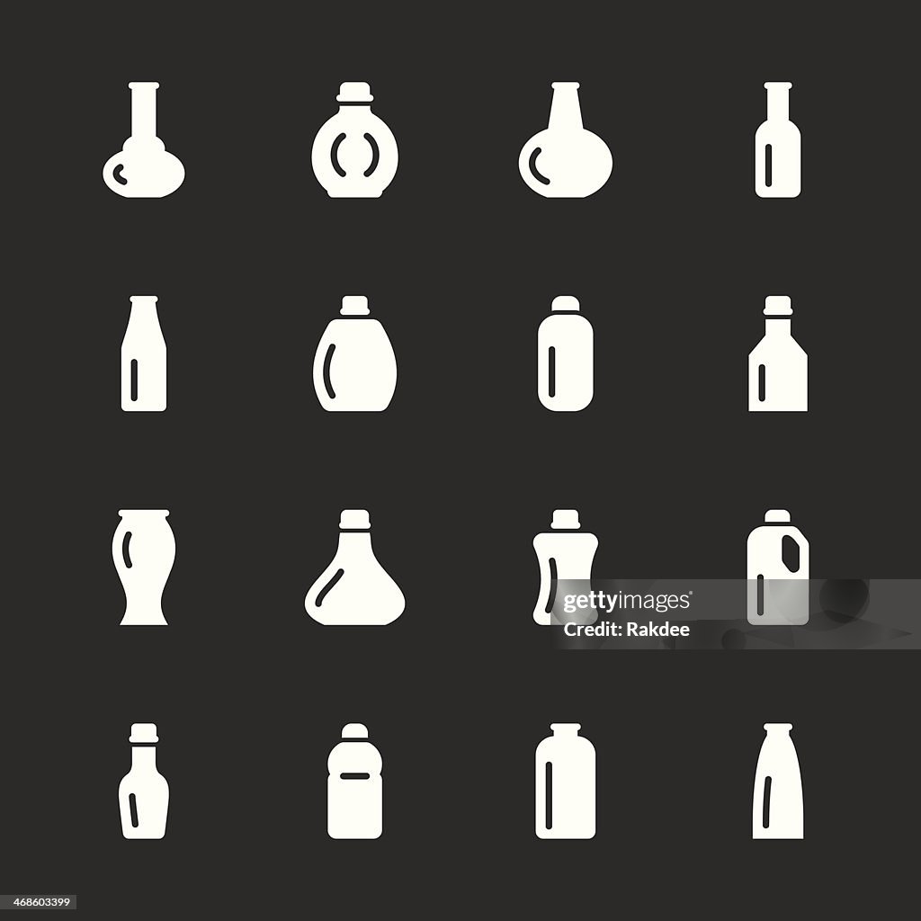 Bottles Icons Set 4 - White Series